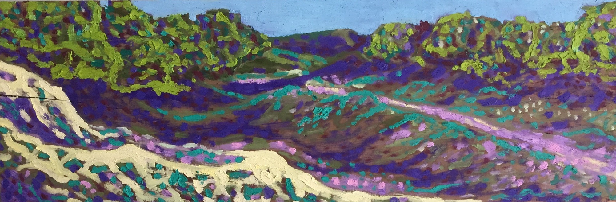 Luwte in de duinen bij Domburg, 2009 - olieverf op paneel, 27 x 82 cm, particuliere collectie