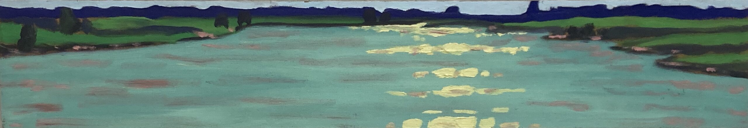 IJssel bij Gorssel, 2009 - olieverf op paneel, 12 x 70.5 cm