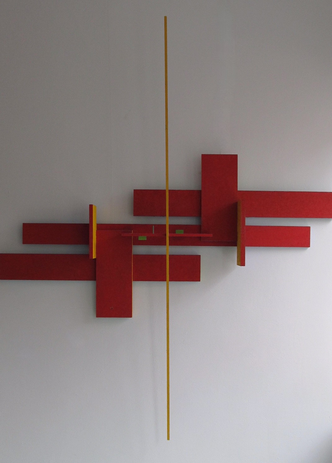 Compositie met groen in rood Nr 3, 2007 - olieverf op hout, 210 x 180 cm
