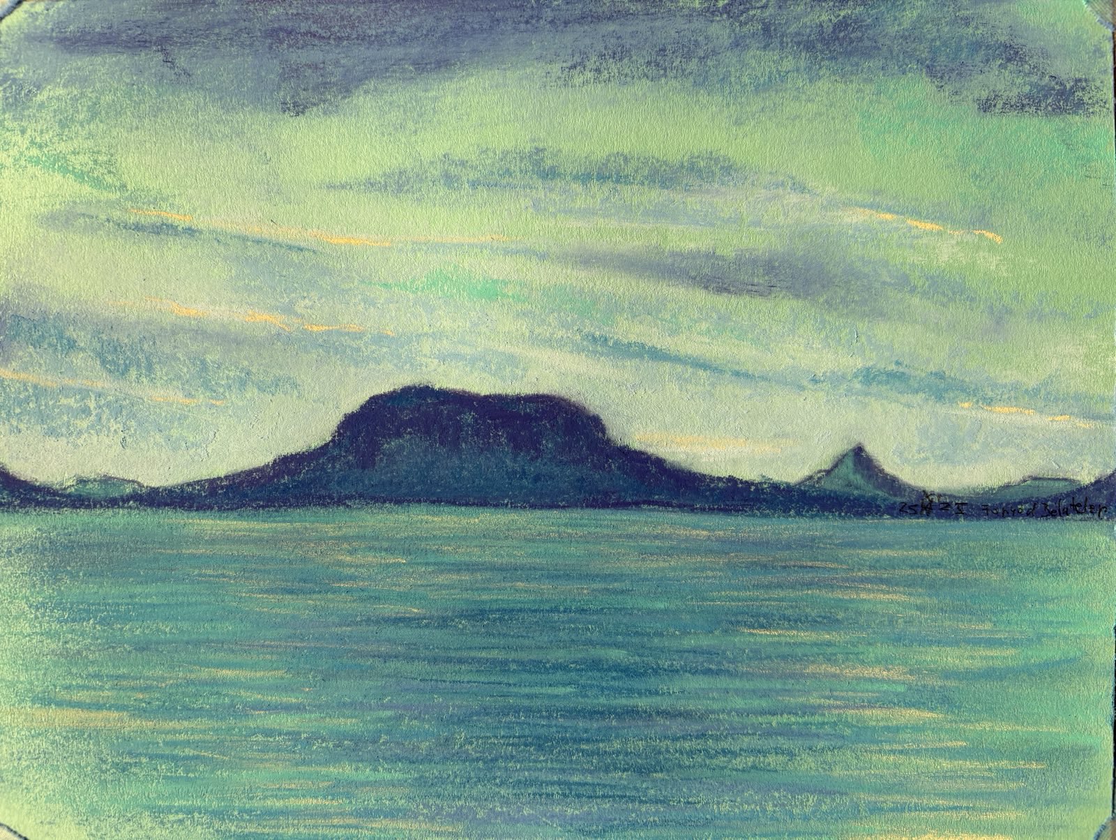 Balaton, 2025 - Impressie IX, pastel op papier, 18 x 24 cm
