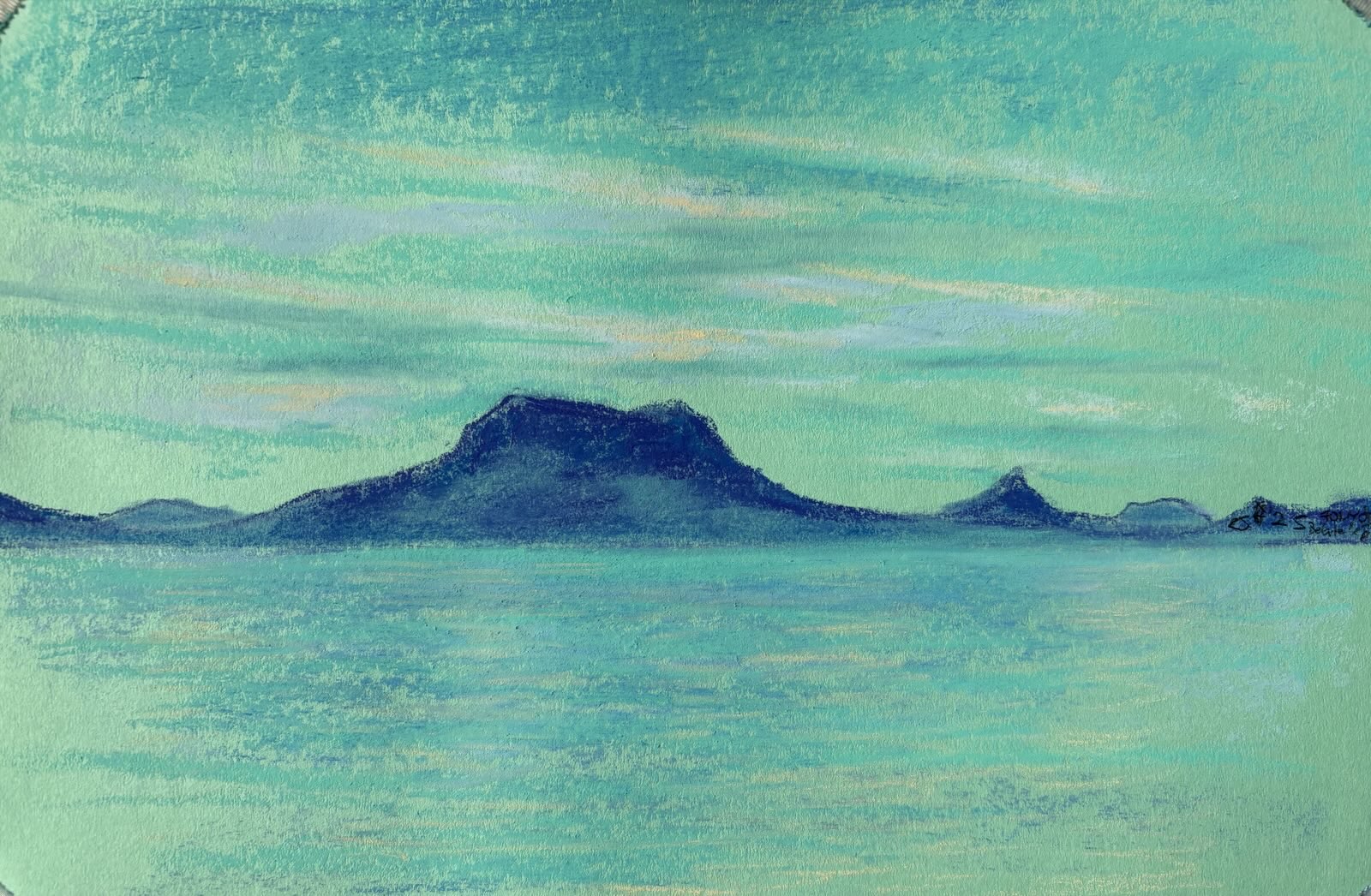 Balaton, 2025 - Impressie VIII, pastel op papier, 16 x 24 cm