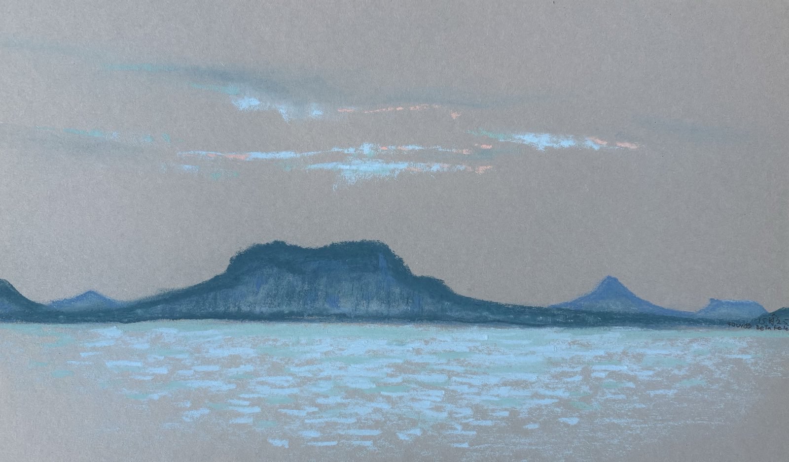 Balaton, 2025 - Impressie V, pastel op papier, 20 x 34 cm