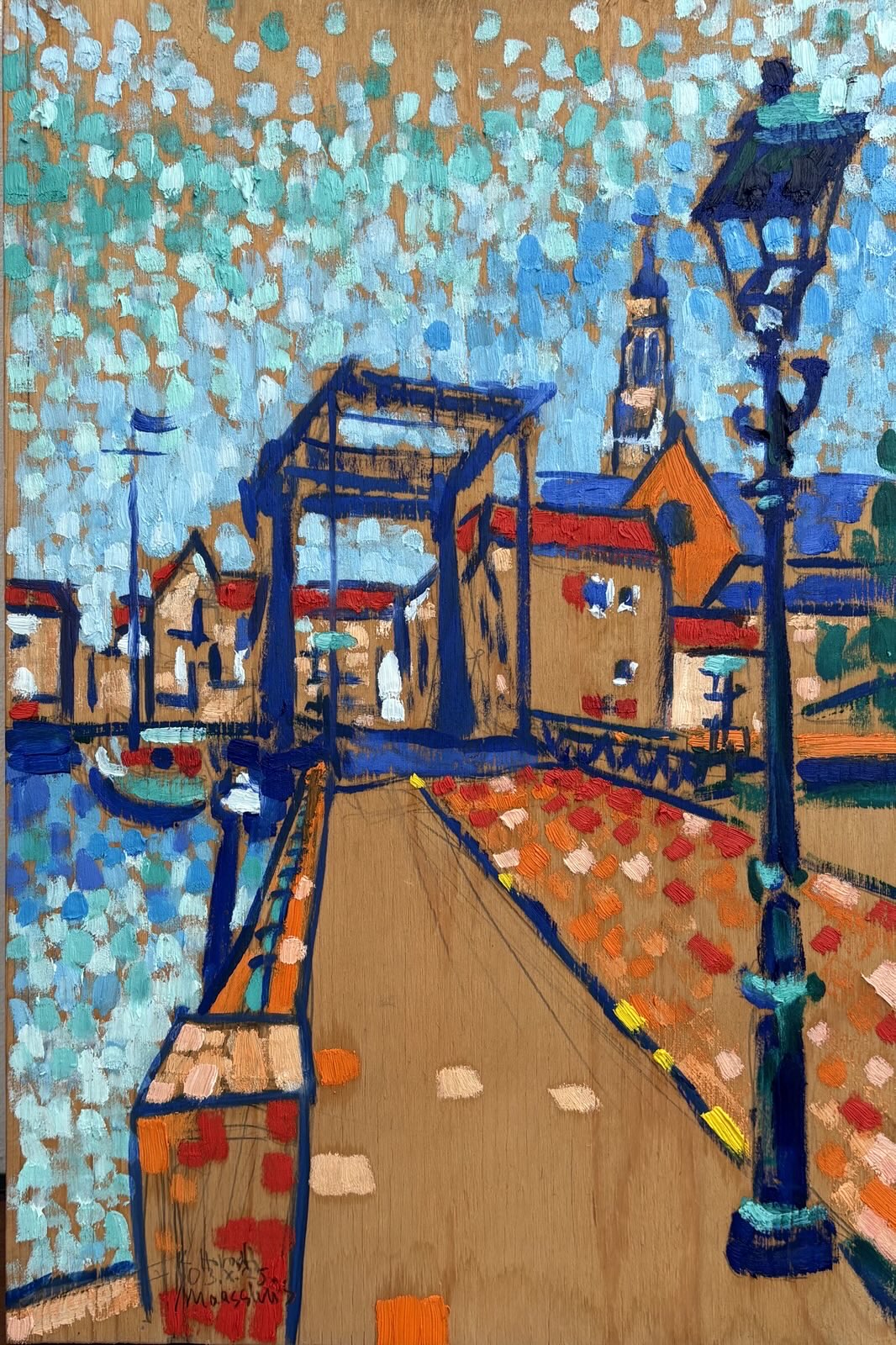 Maassluis, 2025 - Impressie I, olieverf op paneel, 44.5 x 30 cm