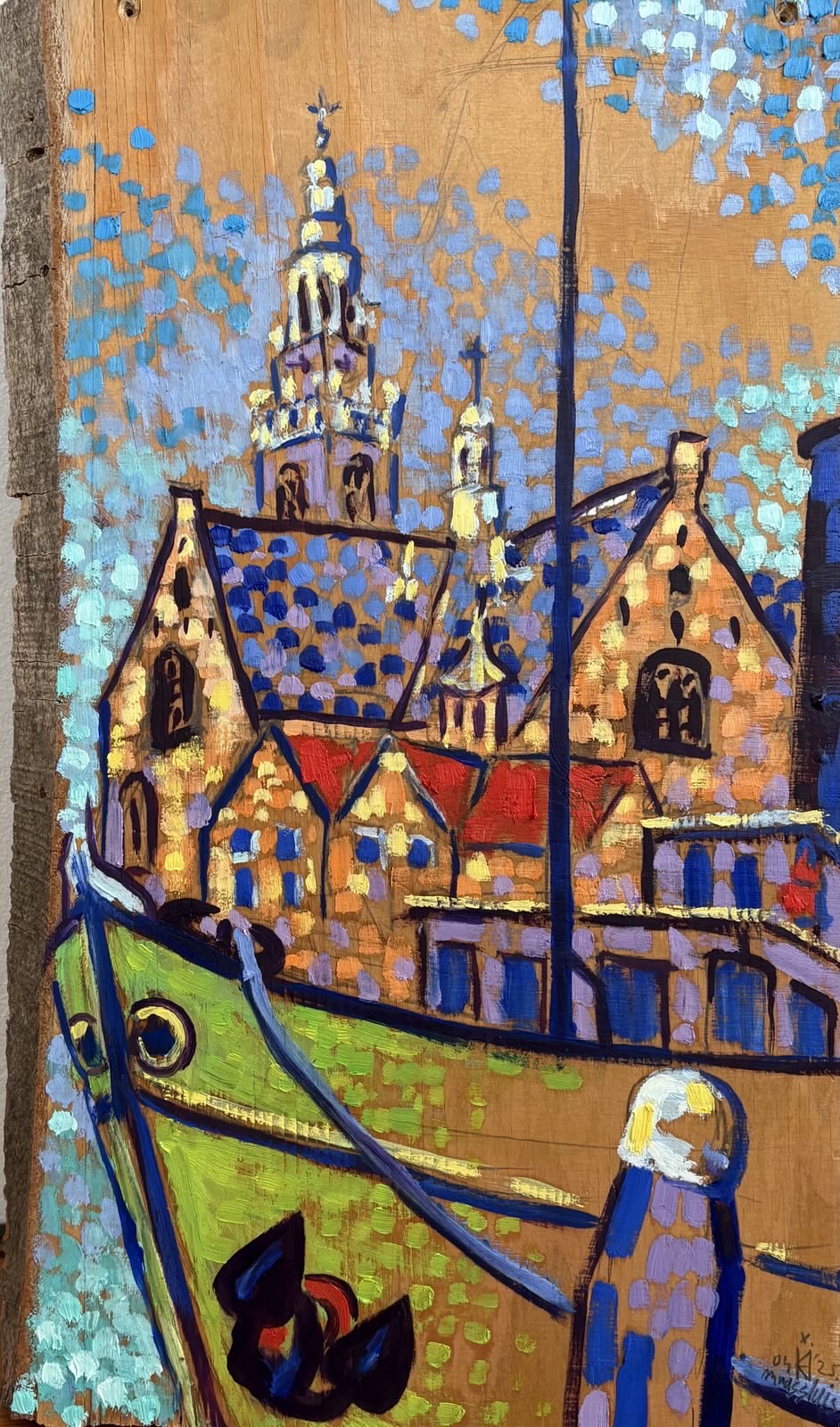 Maassluis, 2025 - Impressie II, olieverf op paneel, 41 x 27 cm