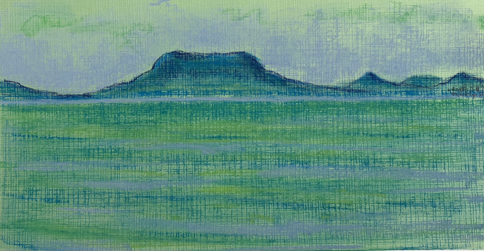 Balaton, 2026 - Impressie X, pastel op papier, 16 x 30.5 cm