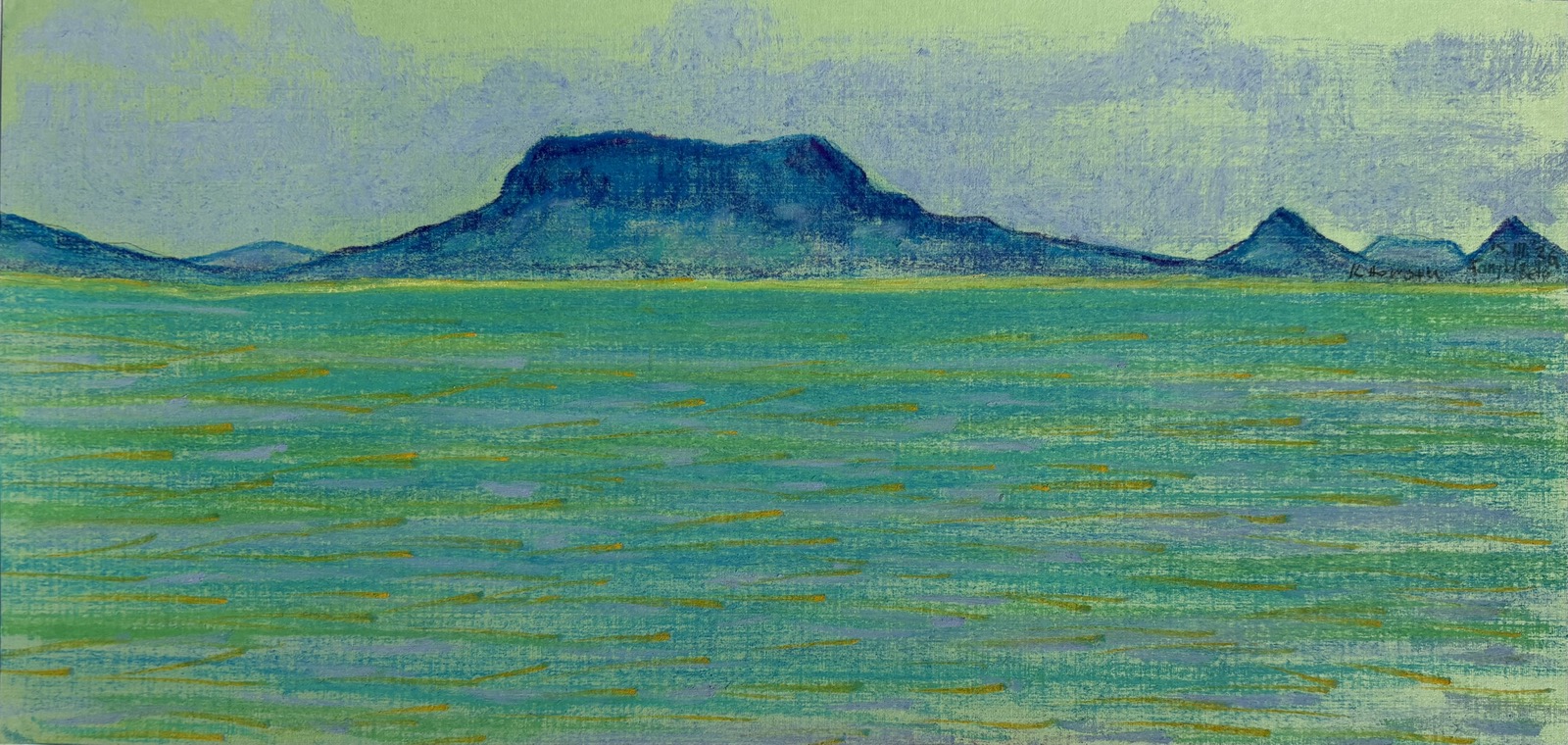 Balaton, 2026 - Impressie XII, pastel op papier, 14.5 x 30.5 cm