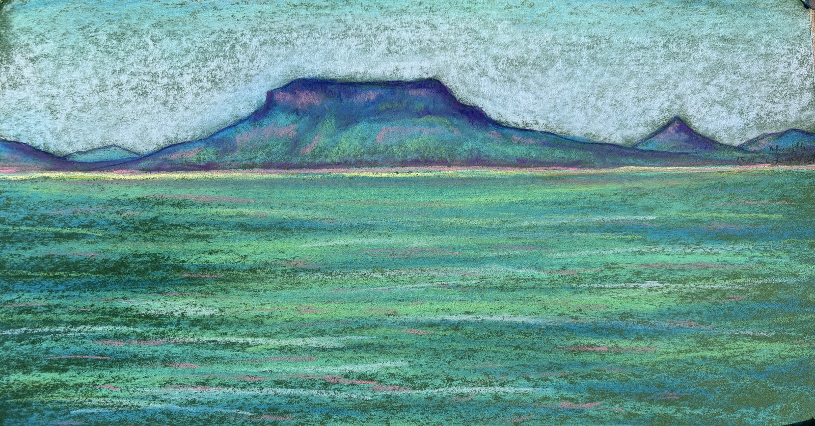 Balaton, 2026 - Impressie XIII, pastel op papier, 19 x 34 cm