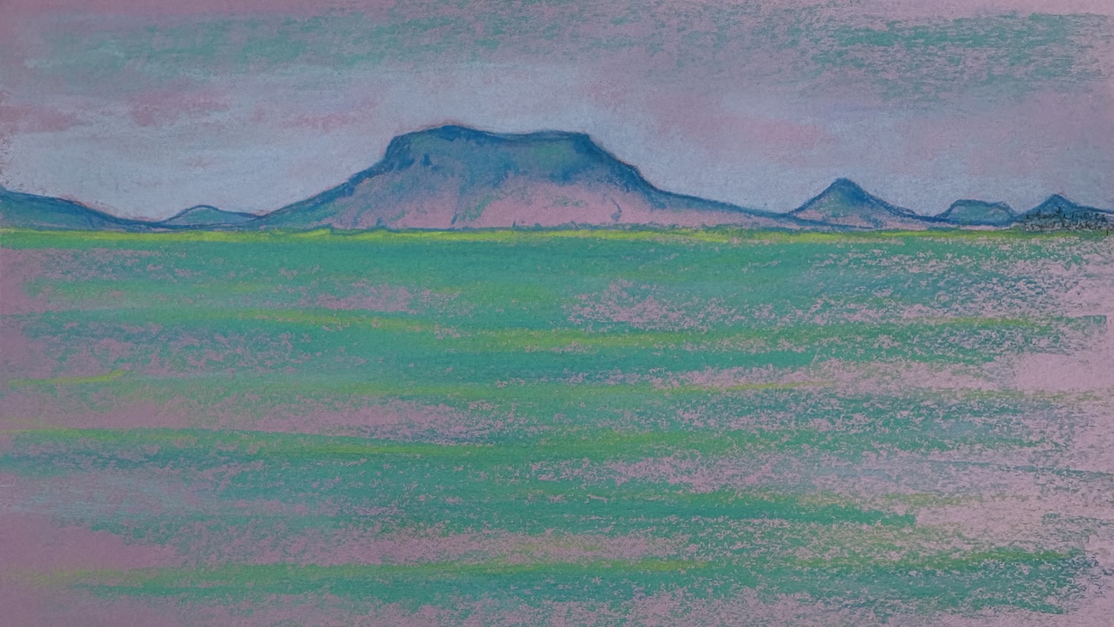 Balaton, 2026 - impressie XI, pastel op papier, 19.5 x 34 cm