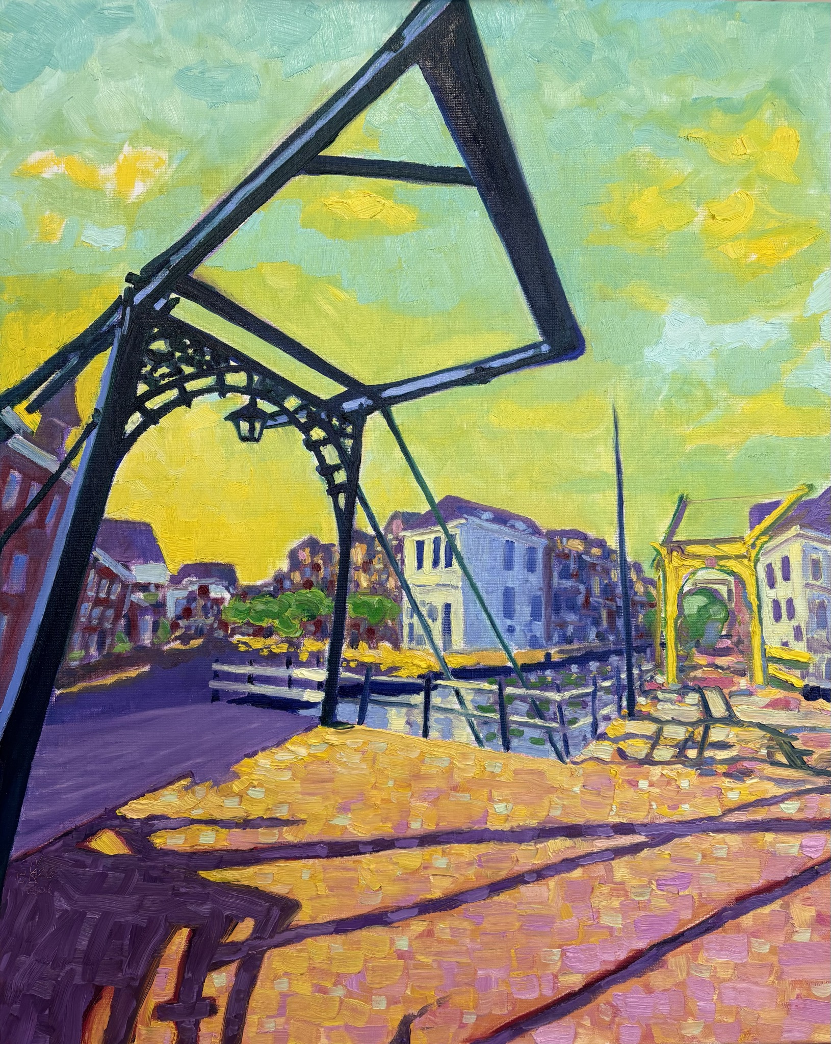 Bruggen van Maassluis, 2026 - olieverf op doek, 100 x 80 cm