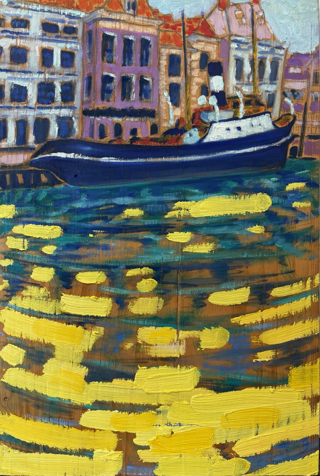 Haven Maassluis (Furie), 2026 - olieverf op paneel, 44.5 x 30 cm