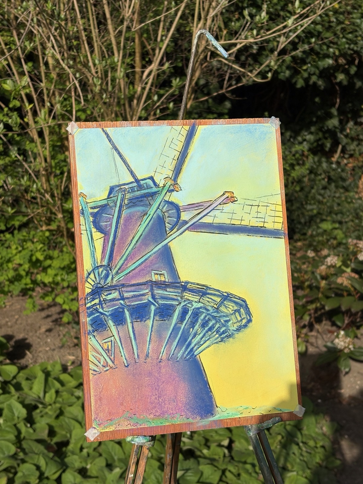 Molen De Hoop, 2026 - pastel en inkt op papier, 34 x 24 cm
