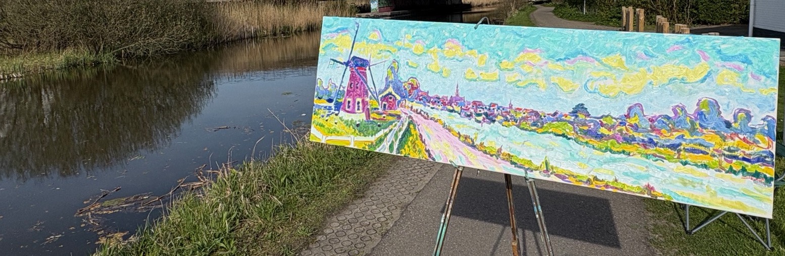 Zicht op Maassluis, 2026 - olieverf op doek, 40 x 120 cm
