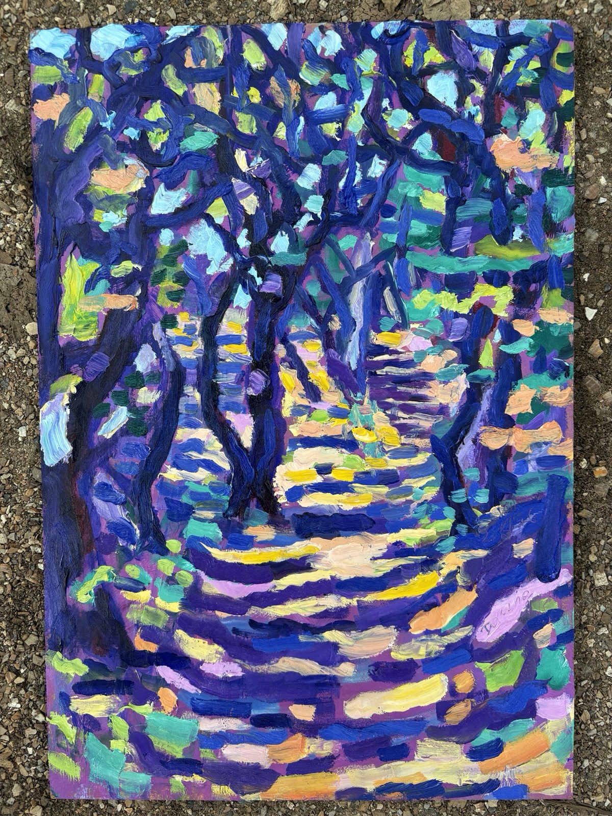 Domburg, 2026 - De manteling, olieverf op paneel, 35 x 25 cm