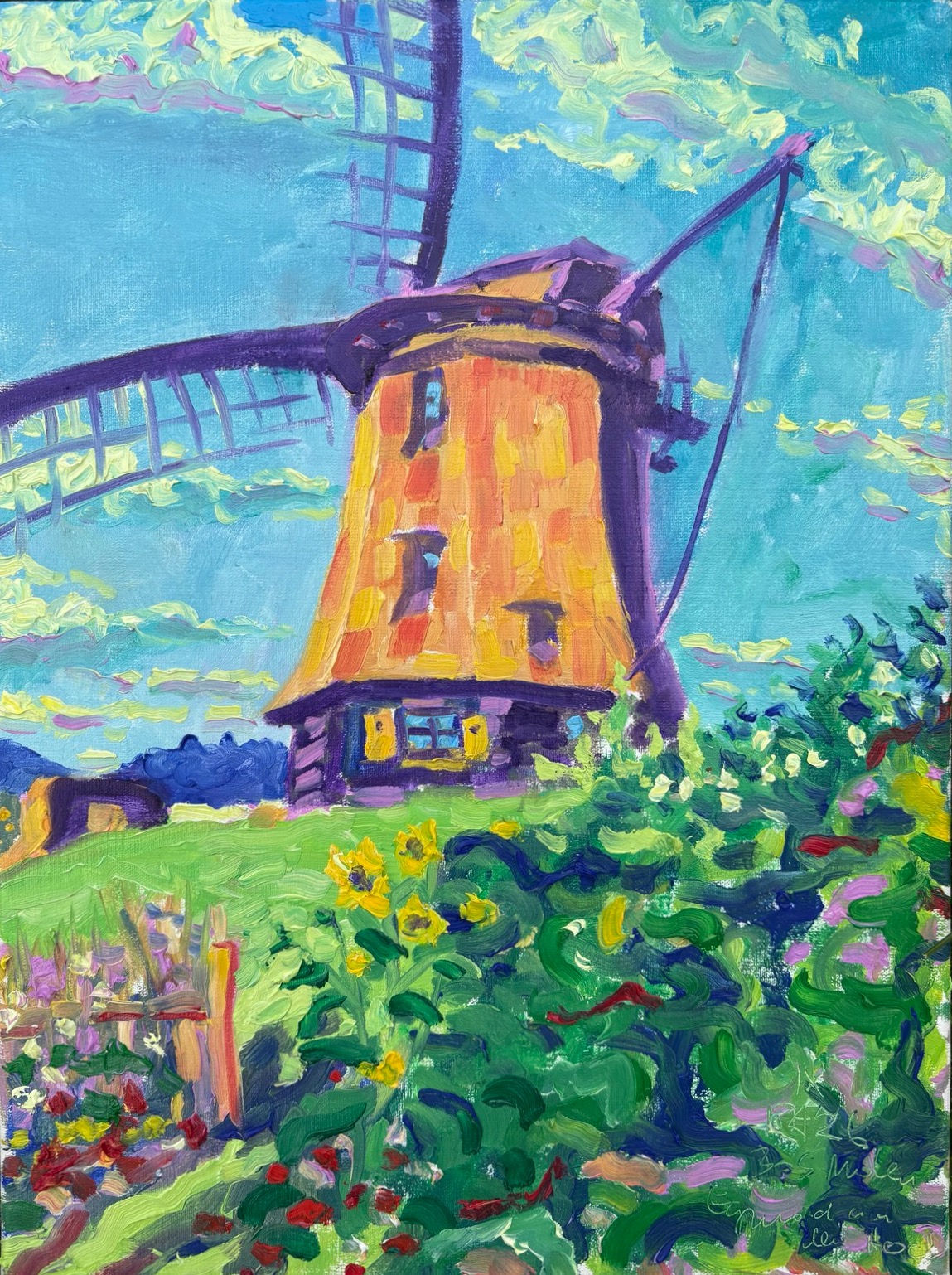 Egmond a/d Hoef, 2026 - Bosmolen, olieverf op doek, 40 x 30 cm