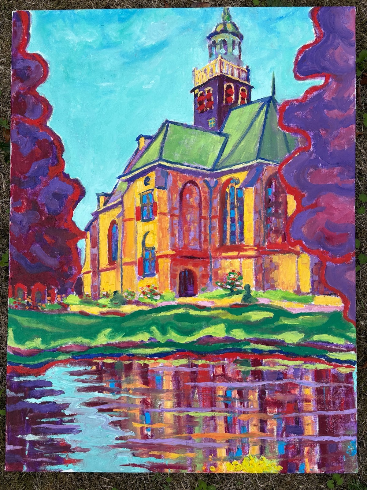 Egmond a:d Hoef, 2026 - Slotkapel vanaf de ruïne, olieverf op doek, 80 x 60 cm