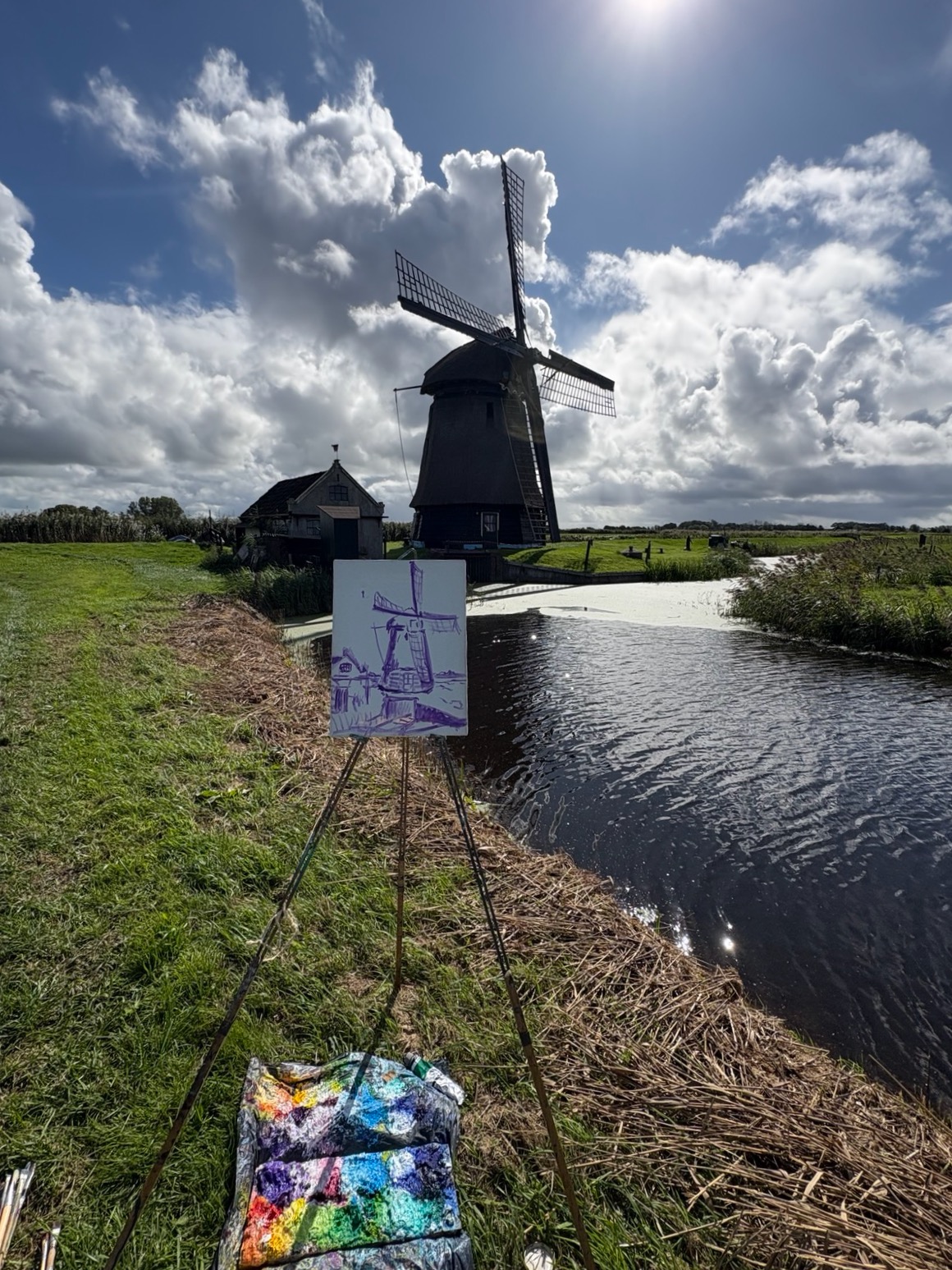 Egmond a/d Hoef, 2026 - Wimmenumer molen, schetsstadium